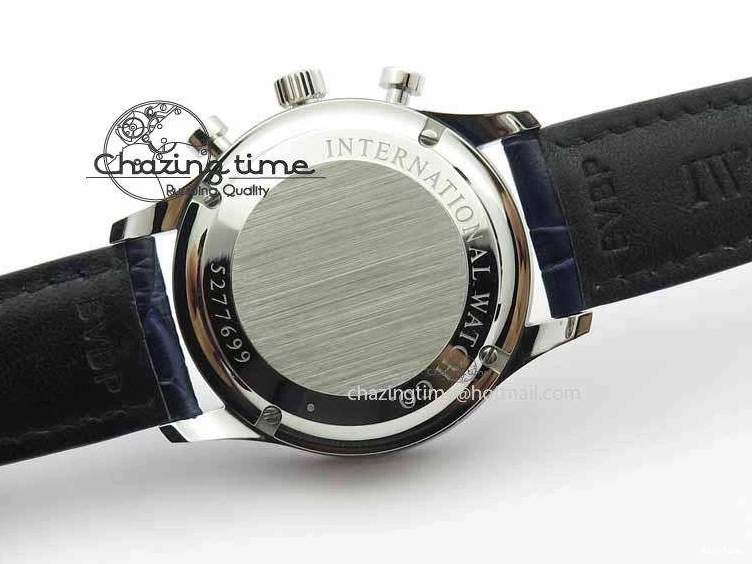 MIROTIME 0705 Portuguese IW3714 Diam ZF V2 1:1 Best Edition White Dial Blue Makers On Blue Leather Strap A79350 (Slim Movement) Stylish 7248